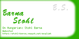 barna stohl business card